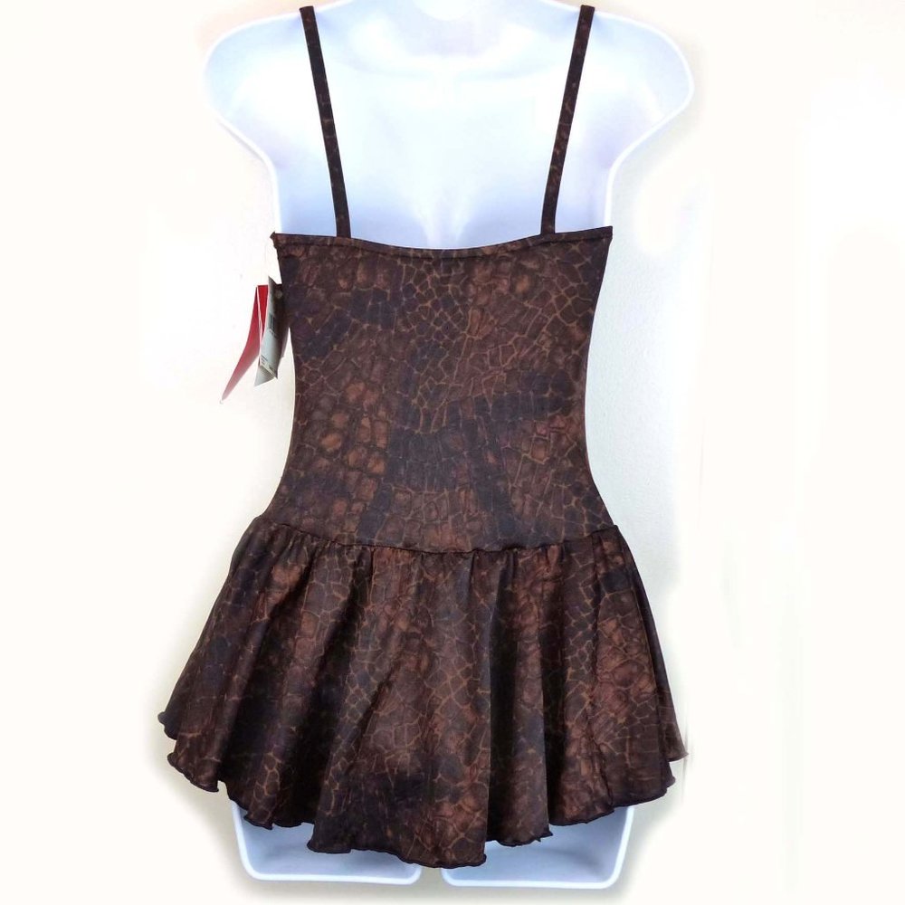 Cole of California VTG 90s Snake Brown Skirted Swim Suit One Piece Women 8 NWT - Picture 6 of 12